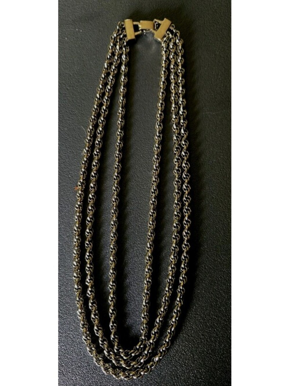 Unbranded Silver Tone 3 Tiered Chain Link Mesh Necklace 18"